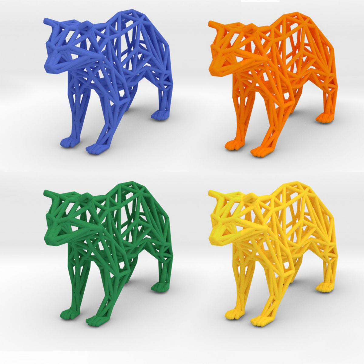 Racoon triangular sculpture 3D print model_2