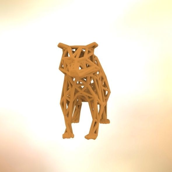 Racoon triangular sculpture 3D print model_28