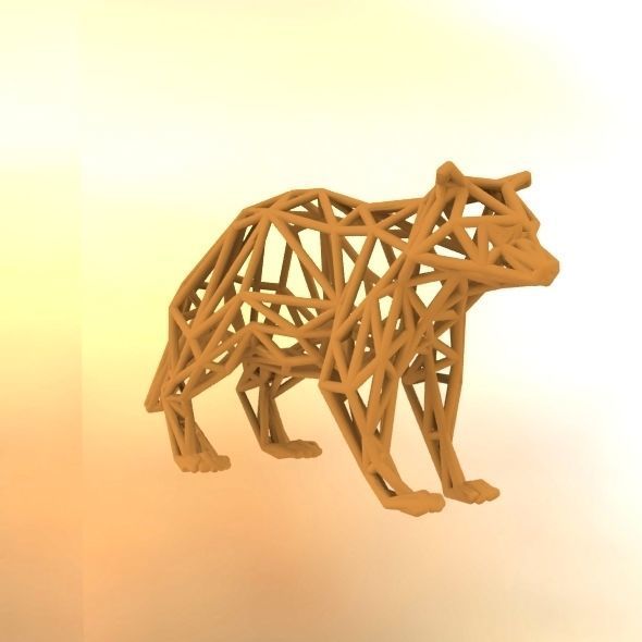 Racoon triangular sculpture 3D print model_31