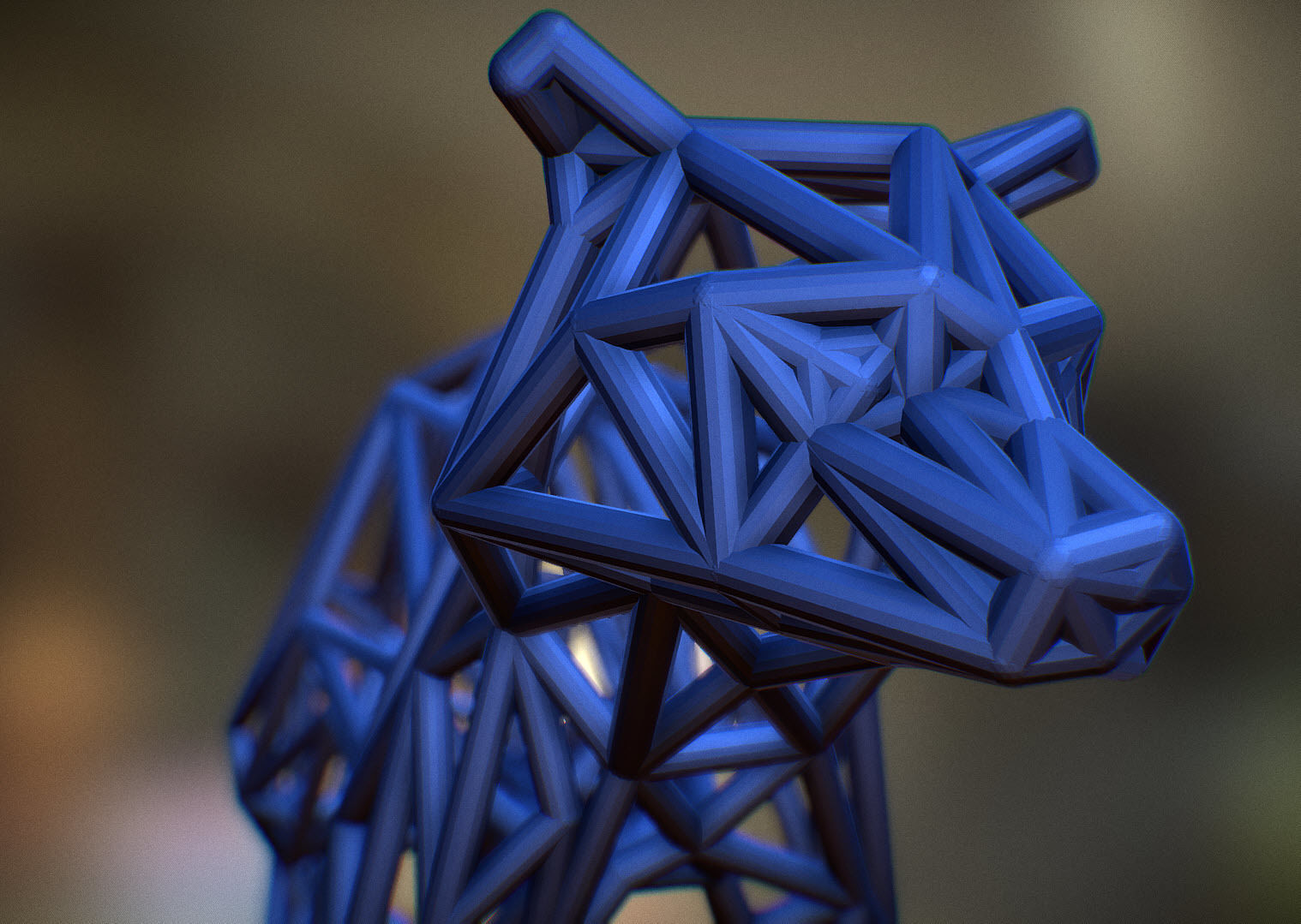 Racoon triangular sculpture 3D print model_16