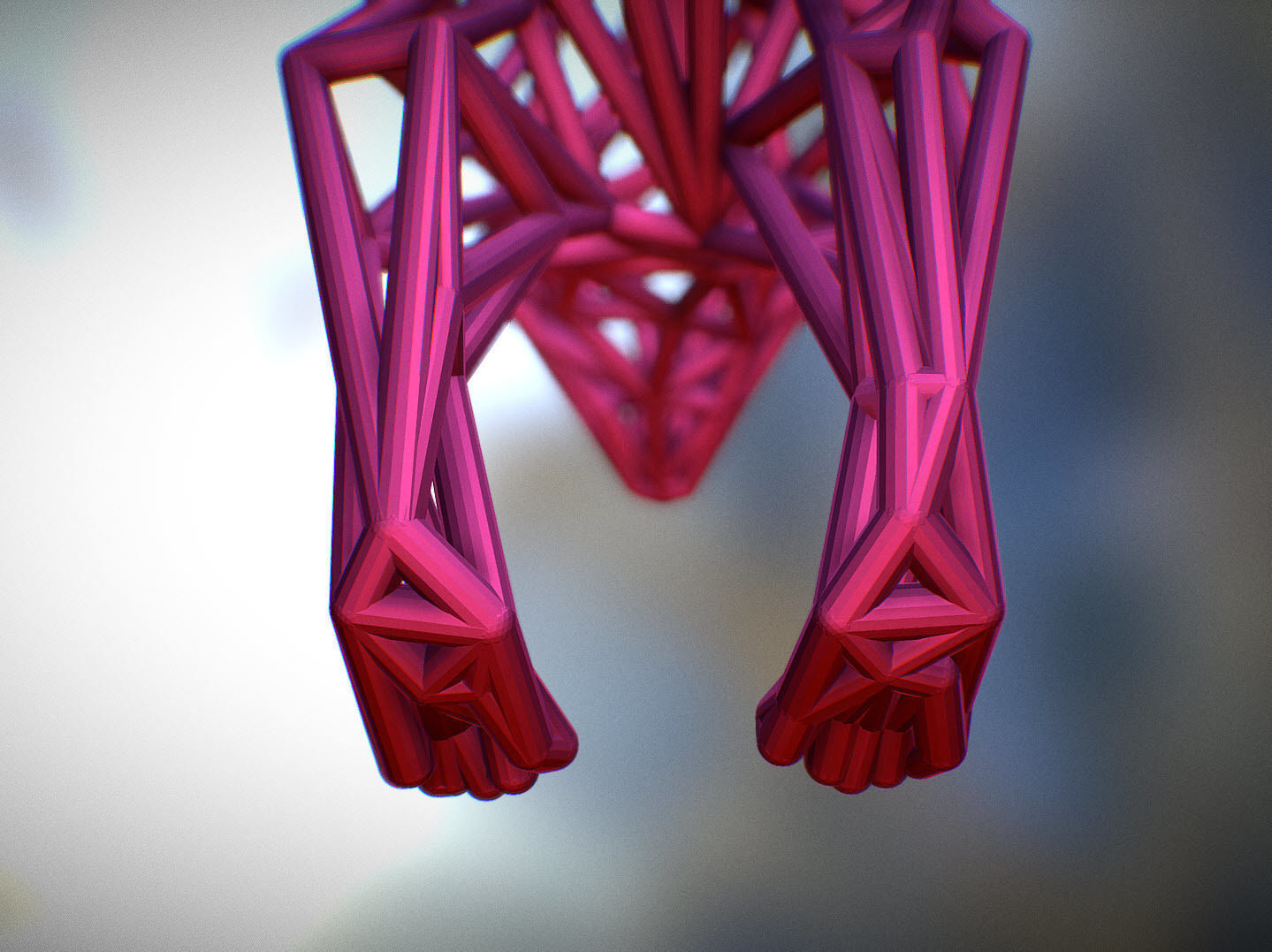 Racoon triangular sculpture 3D print model_20