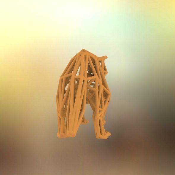 Racoon triangular sculpture 3D print model_40