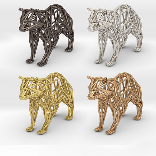 Racoon triangular sculpture 3D print model