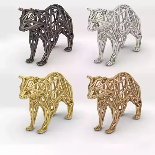 Racoon triangular sculpture 3D print model