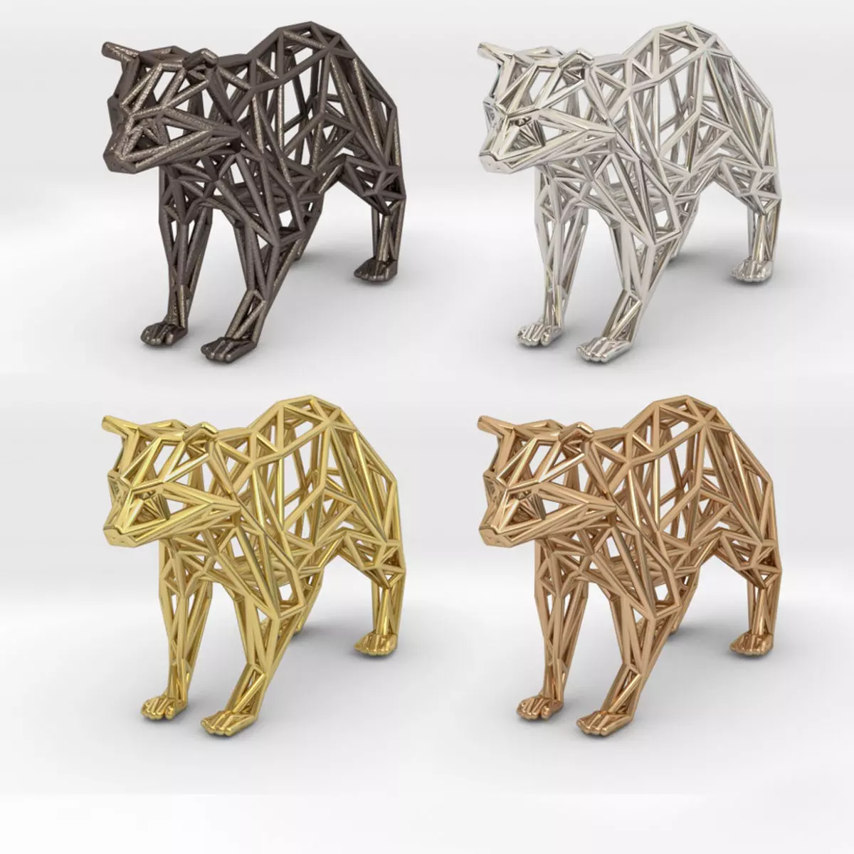 Racoon triangular sculpture 3D print model_0