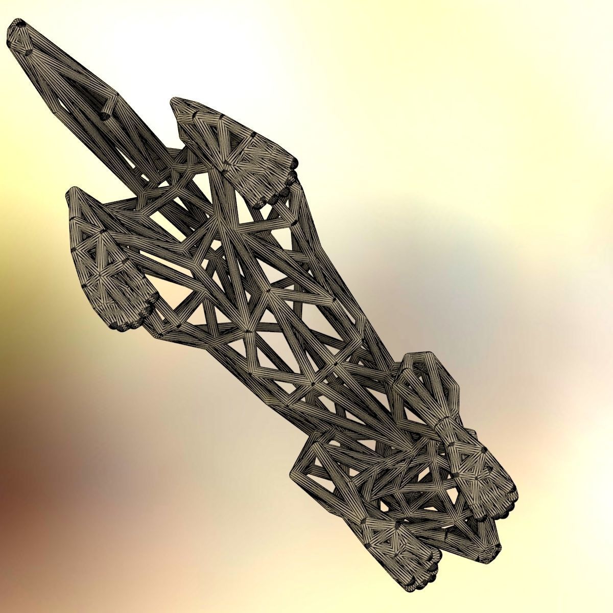 Racoon triangular sculpture 3D print model_10