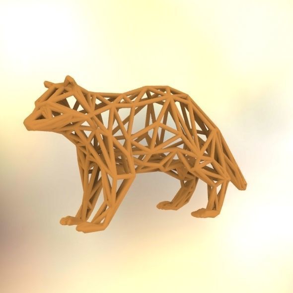 Racoon triangular sculpture 3D print model_25