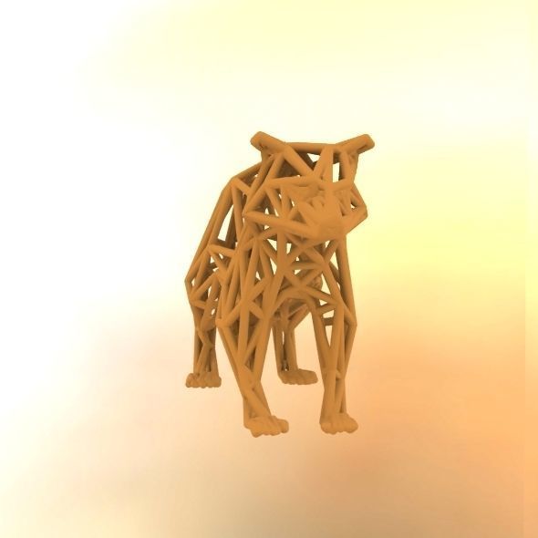 Racoon triangular sculpture 3D print model_29