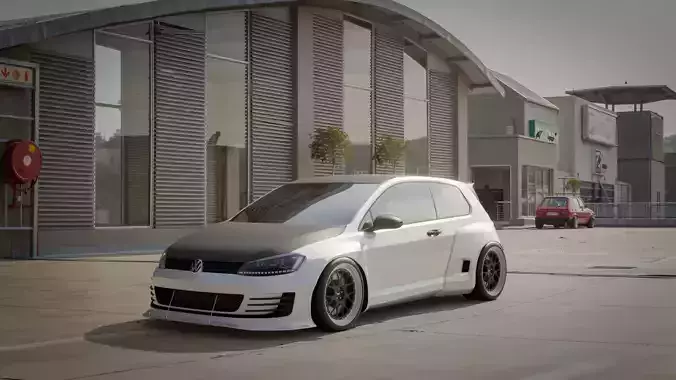VW Golf 2014 Rocket Bunny Kit 3D model