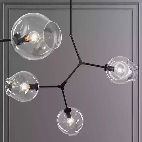 3-globe Branching Bubble Oil-rubbed Bronze and Clear Glass
