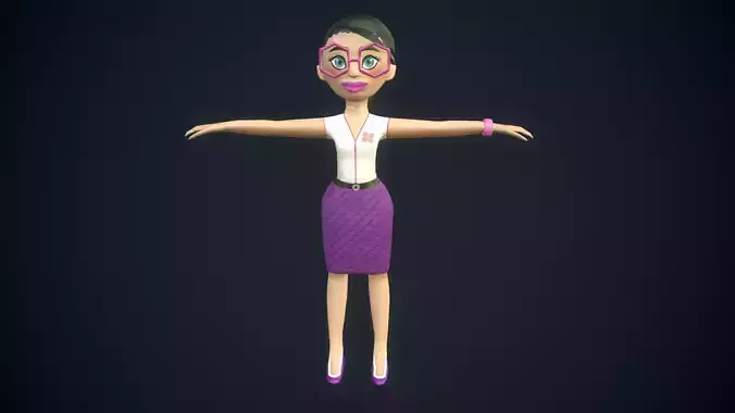 Low-poly handpainted girl