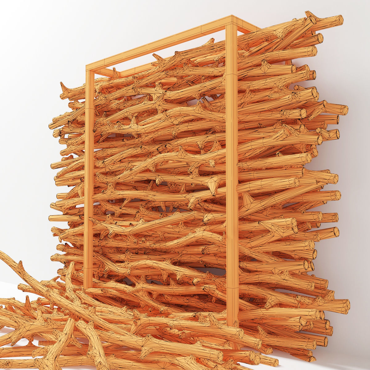 Firewood branch old 3D model_4