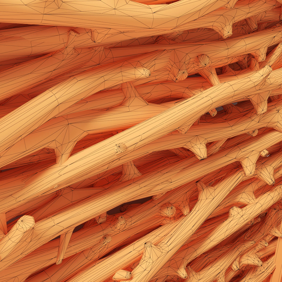 Firewood branch old 3D model_6