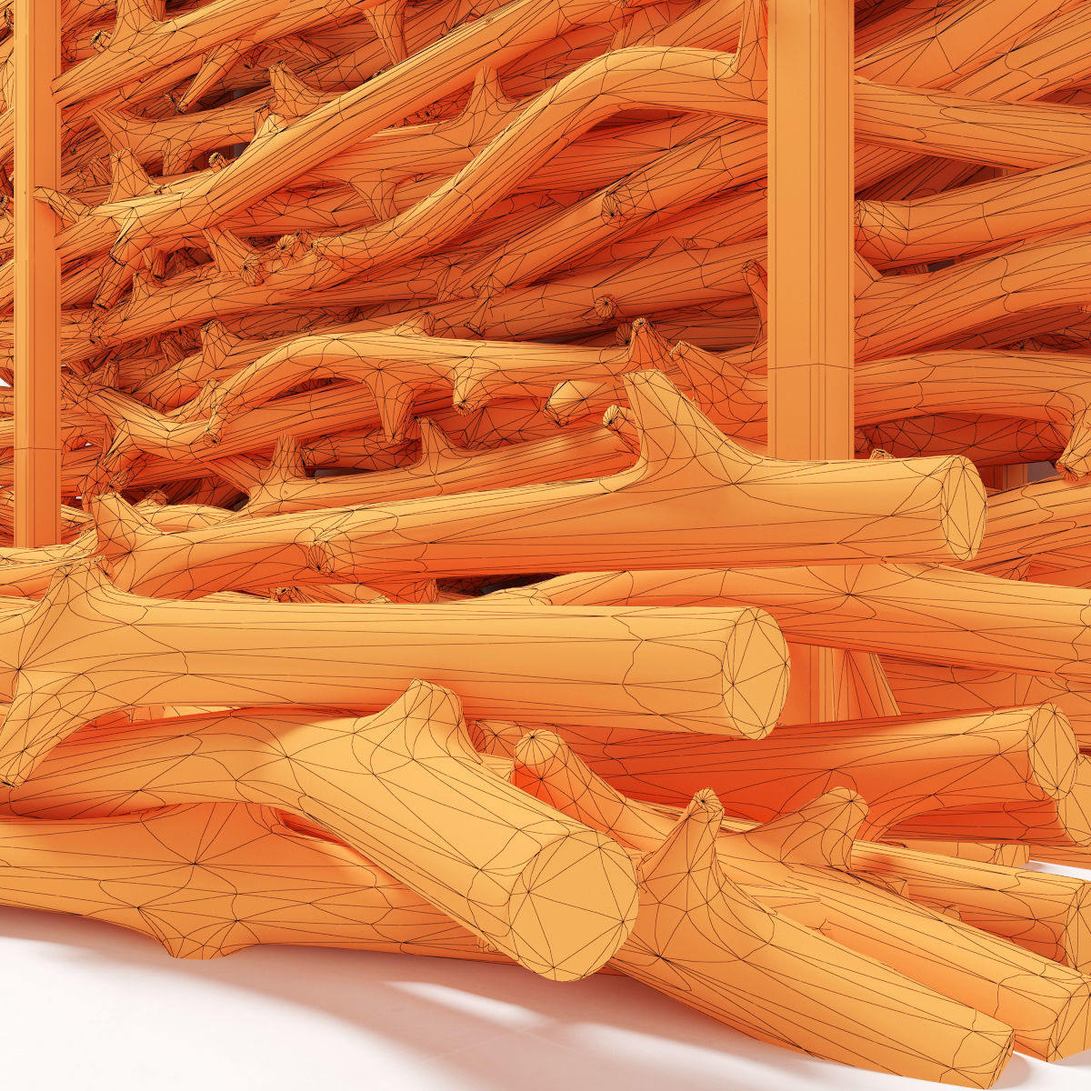 Firewood branch old 3D model_7