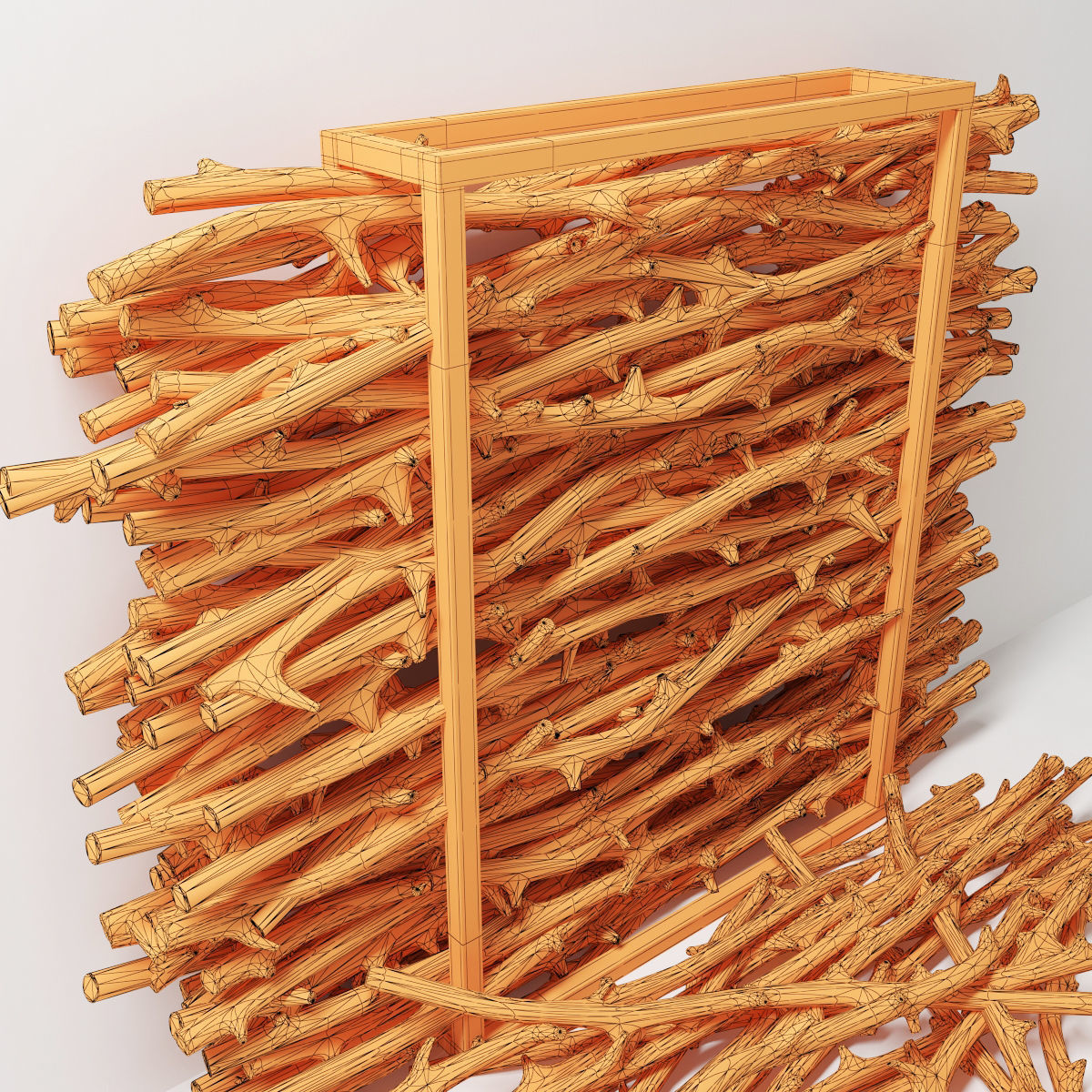 Firewood branch old 3D model_5