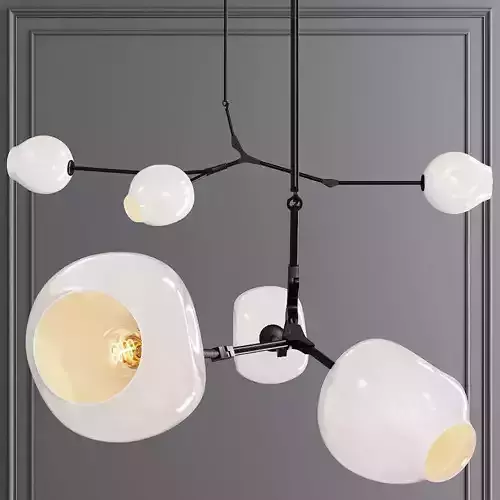 3-globe Branching Bubble Oil-rubbed Bronze and White Glass