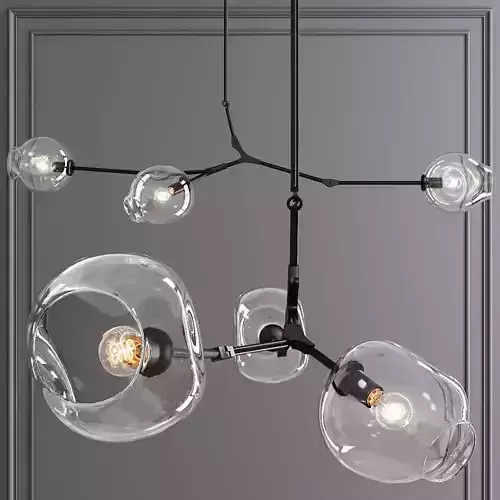 3-globe Branching Bubble Oil-rubbed Bronze and Clear Glass