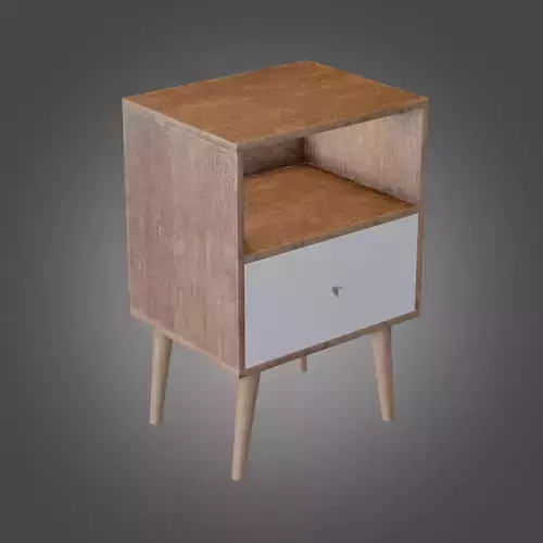 Nightstand Brown White Subdivision Ready for Film