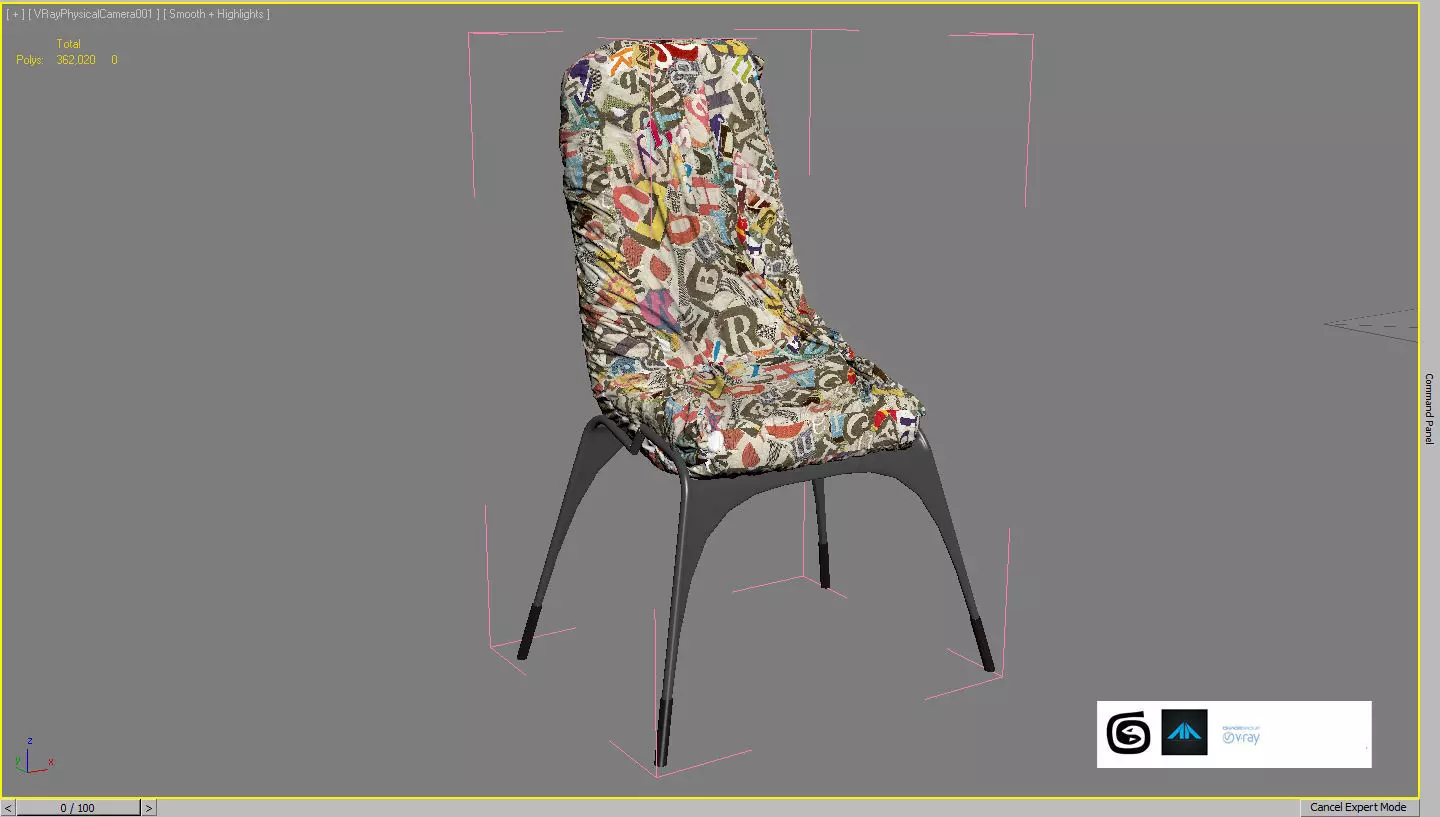 Crumpled Paper Chair Free 3D model