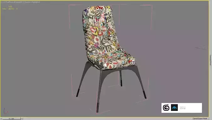 Crumpled Paper Chair Free 3D model
