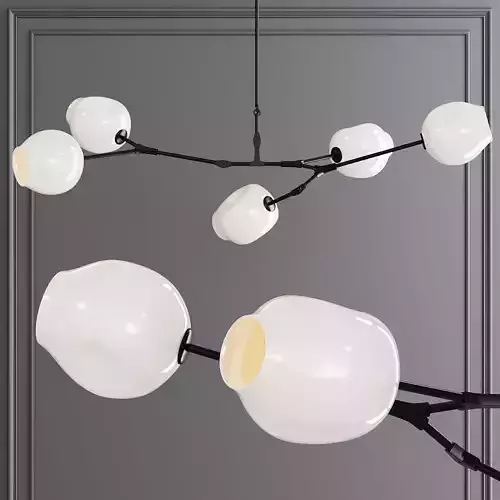 5-globe Branching Bubble Oil-rubbed Bronze and White Glass