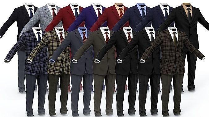 Business Suit Man Low-poly 3D model