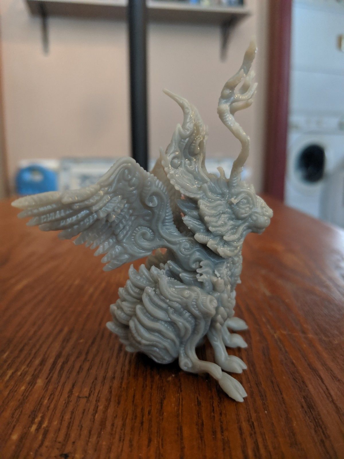 wolpertinger figurine of dragon with wings 3D print model_3