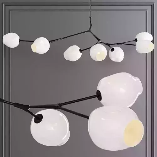 7-globe Branching Bubble Oil-rubbed Bronze and White Glass