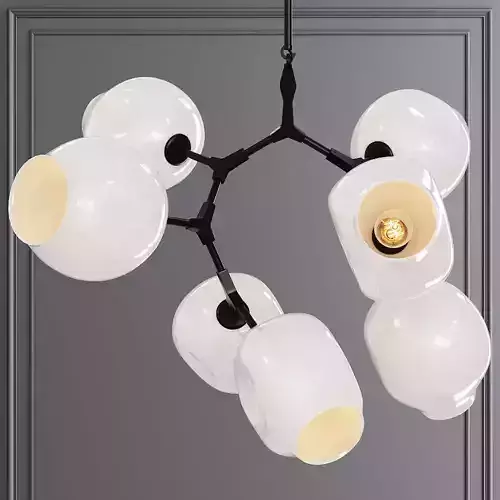 7-globe Branching Bubble Oil-rubbed Bronze and White Glass
