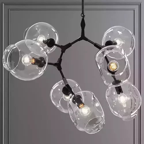 7-globe Branching Bubble Oil-rubbed Bronze and Clear Glass