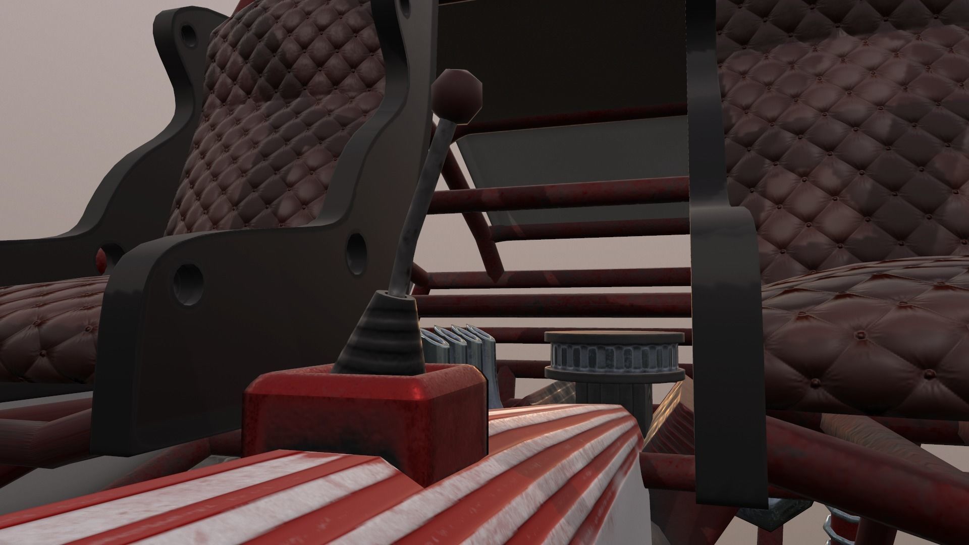 Red Monster Truck Low-poly 3D model_9