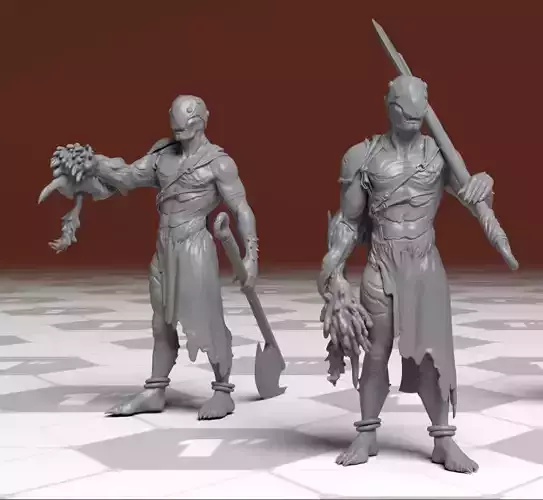 Silent Abomination - 3D Printable Character - 2 Poses