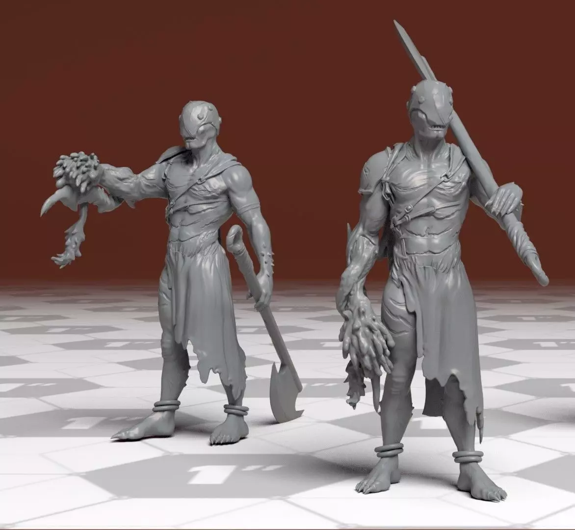 Silent Abomination - 3D Printable Character - 2 Poses 3D print model