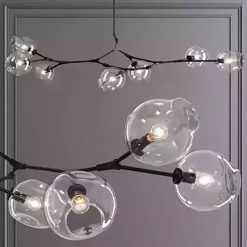 7-globe Branching Bubble Oil-rubbed Bronze and Clear Glass