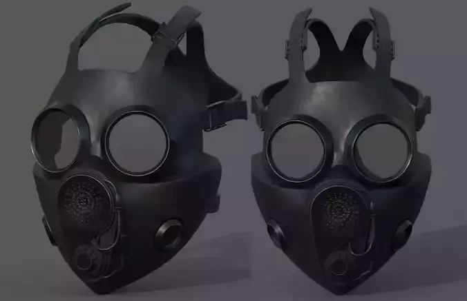 Gas mask helmet 3d model military combat fantasy human 