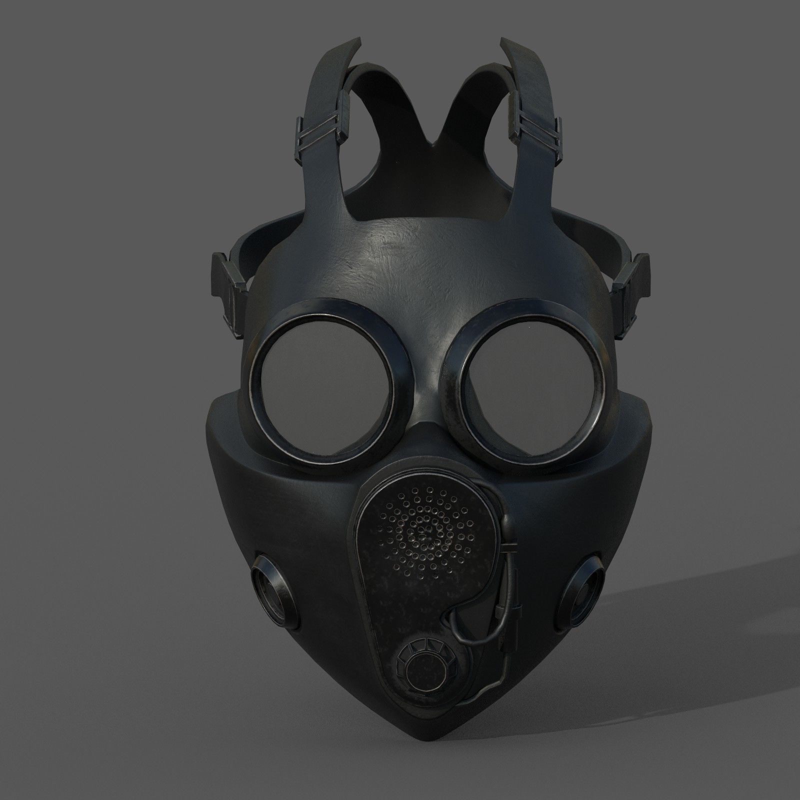 Gas mask helmet 3d model military combat fantasy human  Low-poly 3D model_1