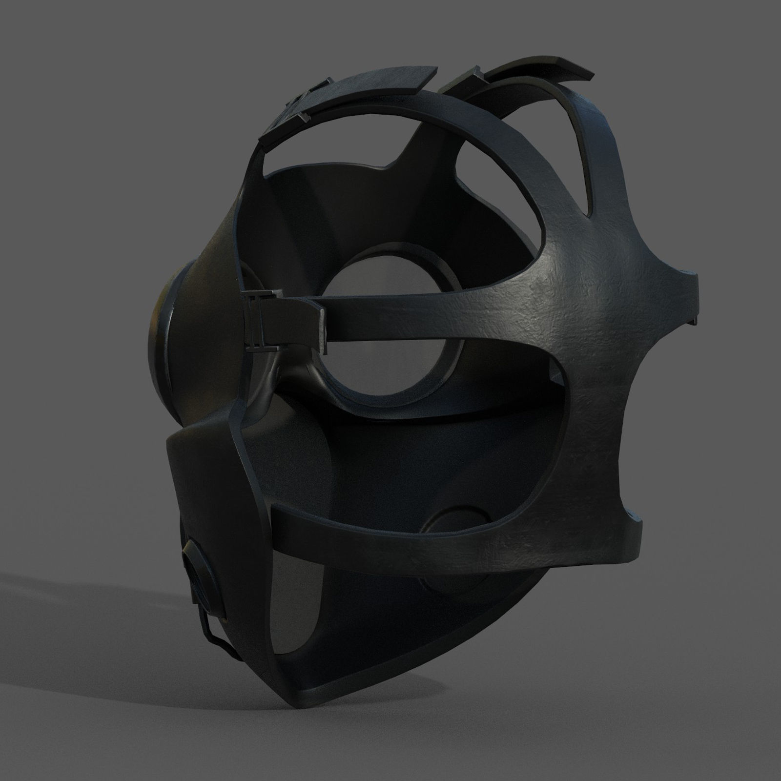 Gas mask helmet 3d model military combat fantasy human  Low-poly 3D model_4