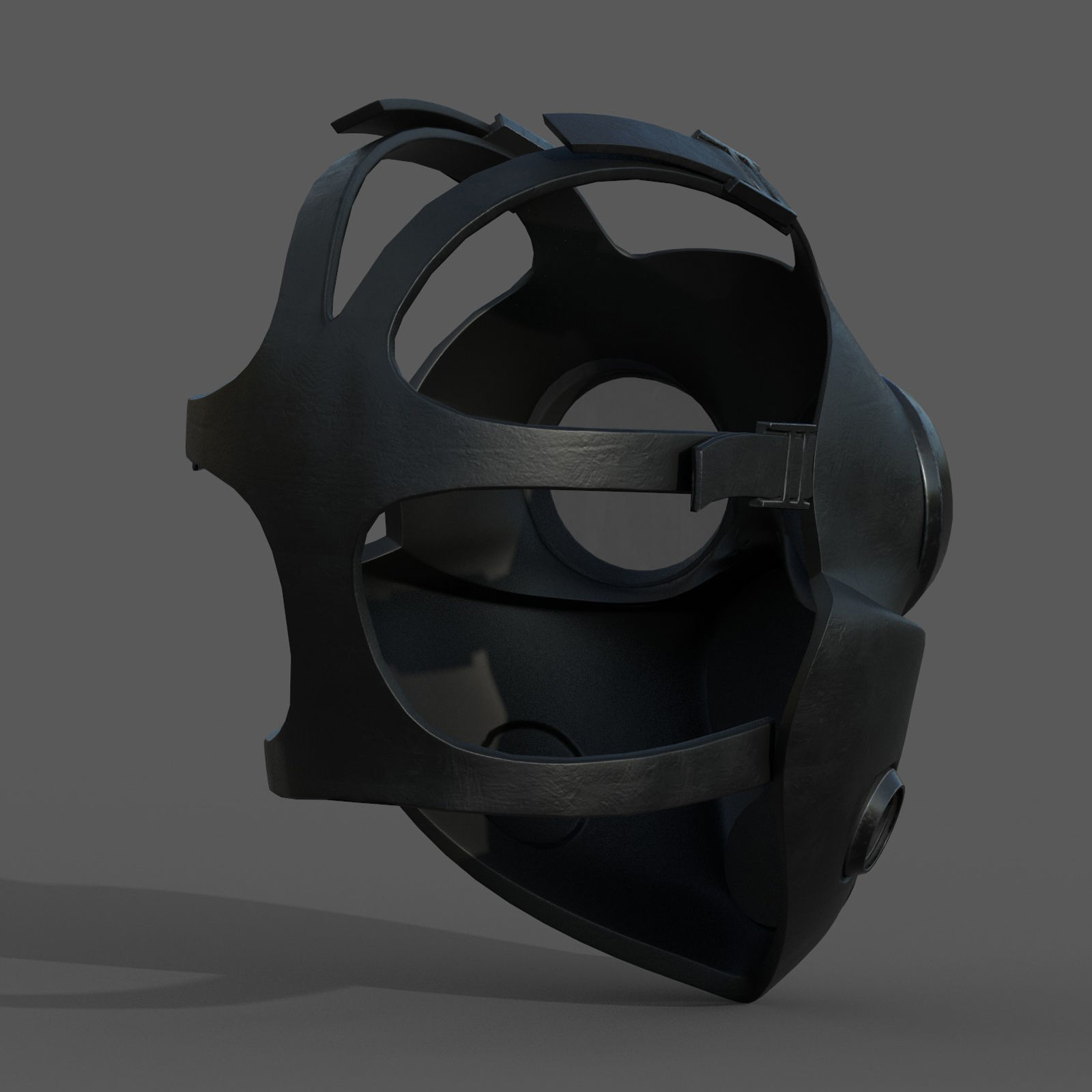 Gas mask helmet 3d model military combat fantasy human  Low-poly 3D model_5