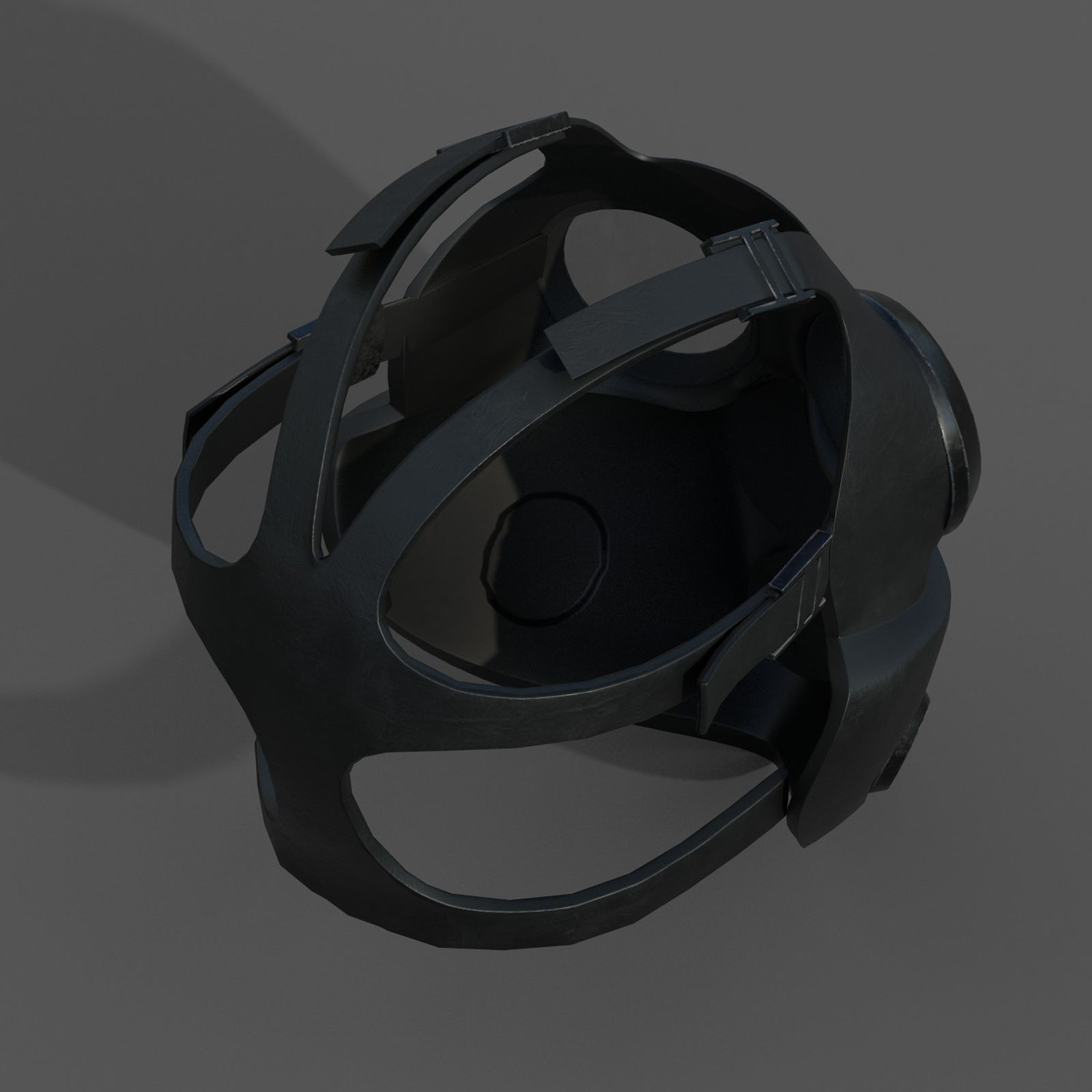 Gas mask helmet 3d model military combat fantasy human  Low-poly 3D model_7