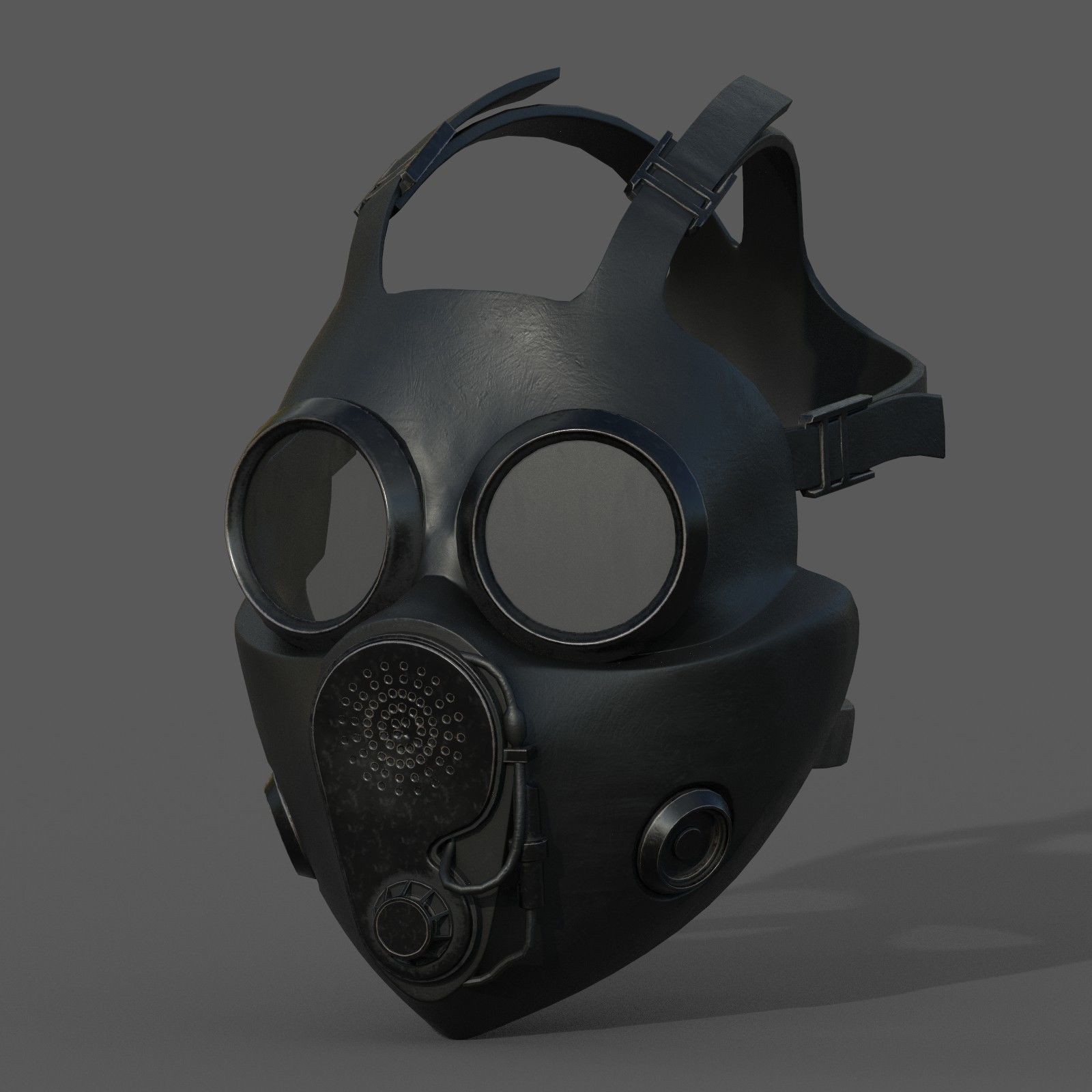 Gas mask helmet 3d model military combat fantasy human  Low-poly 3D model_2
