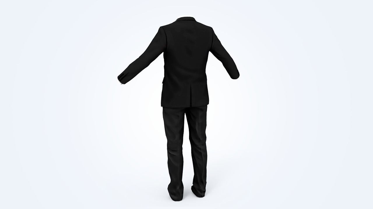 Business Suit Man Low-poly 3D model_11