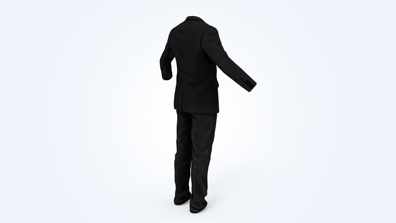Business Suit Man Low-poly 3D model_8