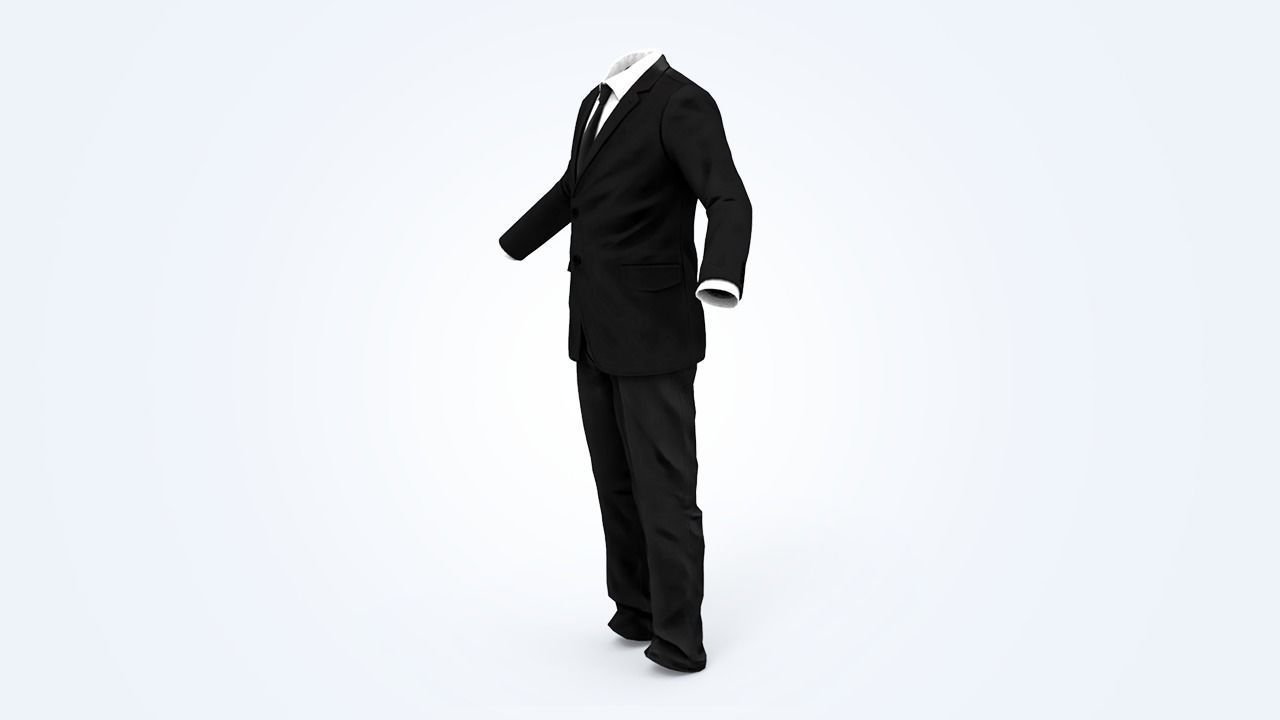 Business Suit Man Low-poly 3D model_9
