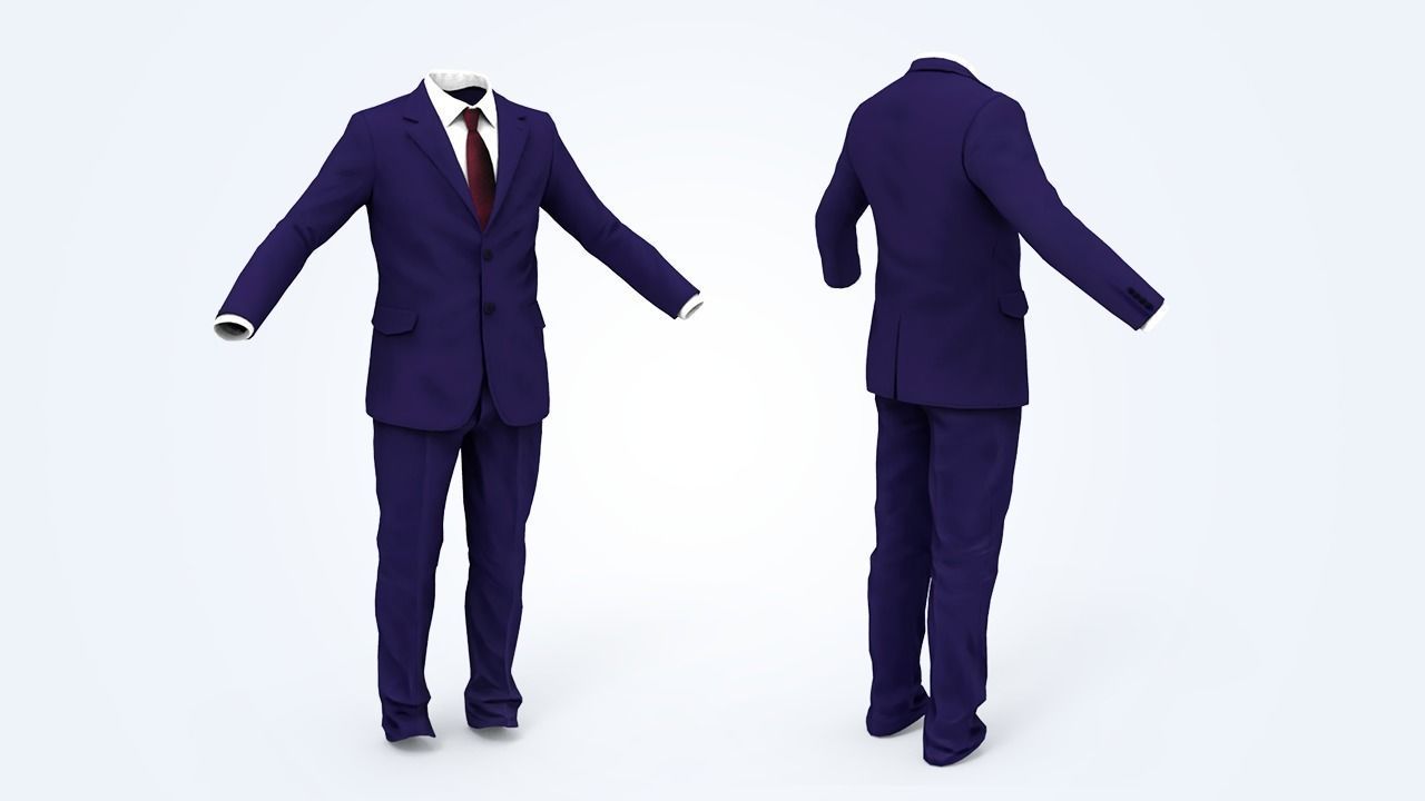 Business Suit Man Low-poly 3D model_4