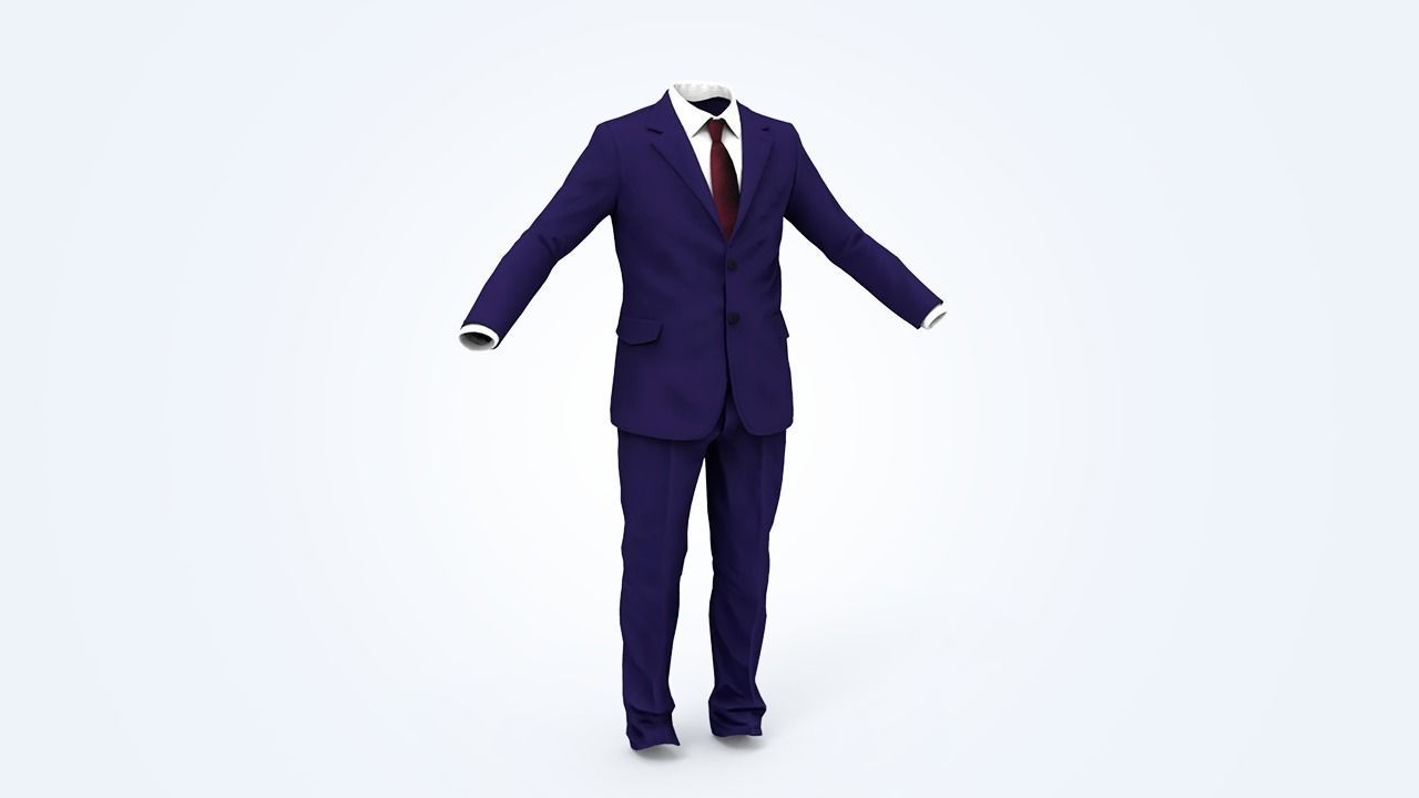 Business Suit Man Low-poly 3D model_10