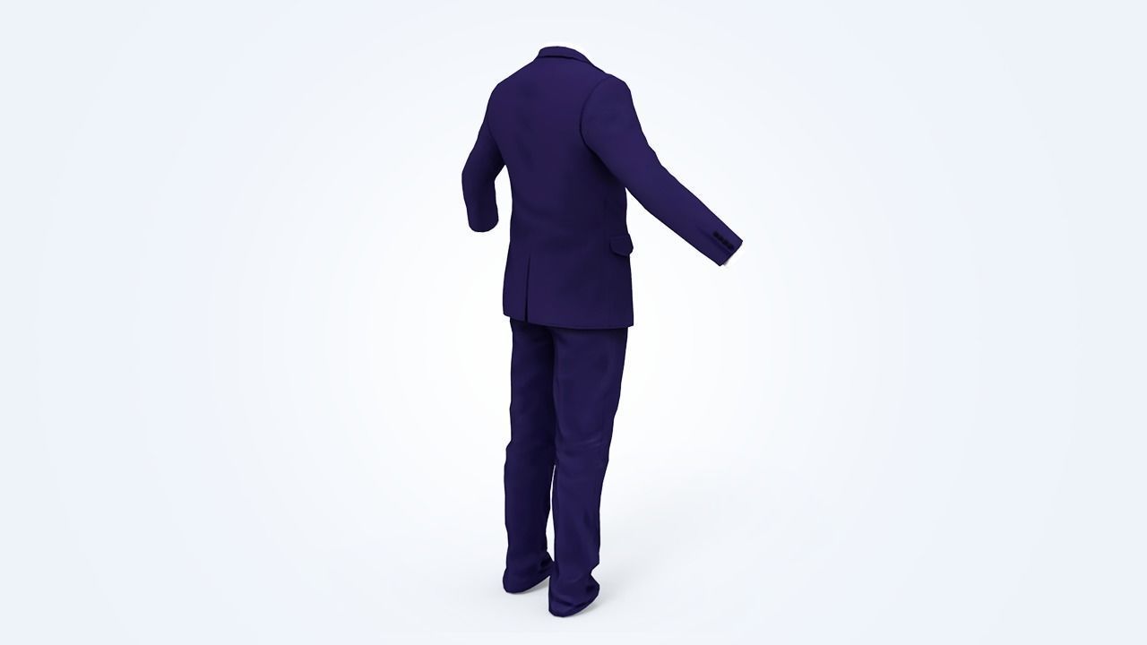 Business Suit Man Low-poly 3D model_8