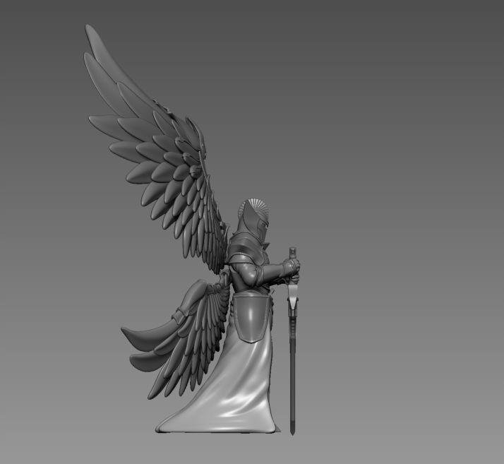 Angelic Knight - 3D printable character - 2 Poses 3D print model_3