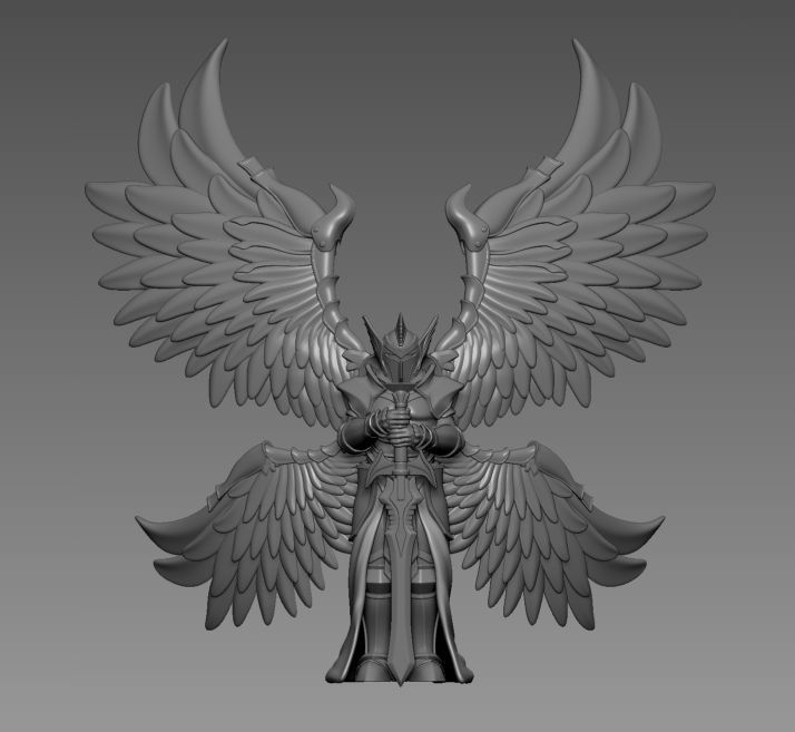Angelic Knight - 3D printable character - 2 Poses 3D print model_4