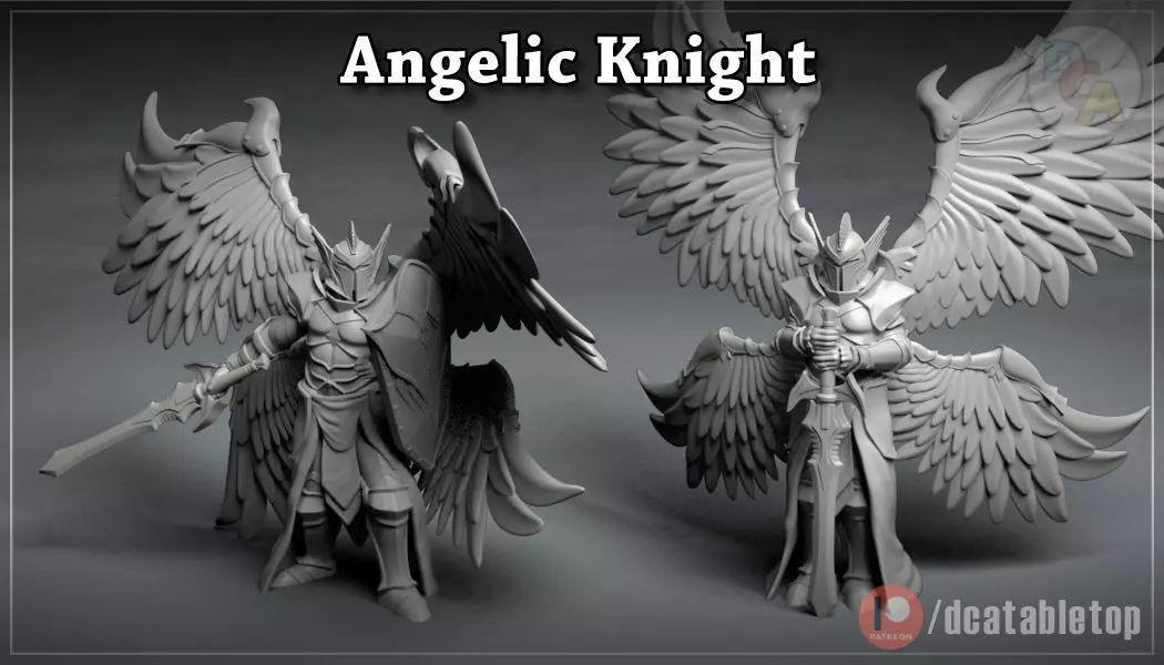 Angelic Knight - 3D printable character - 2 Poses 3D print model_0