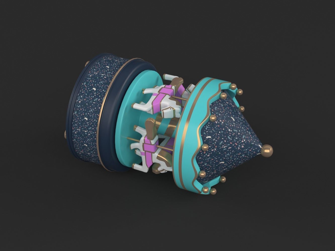 Carousel Music Box 3D model_4
